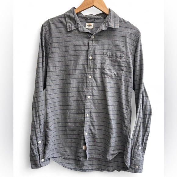 Marine Layer Other - Marine Layer Cotton Button Down Shirt Mens Medium Gray Striped Lightweight